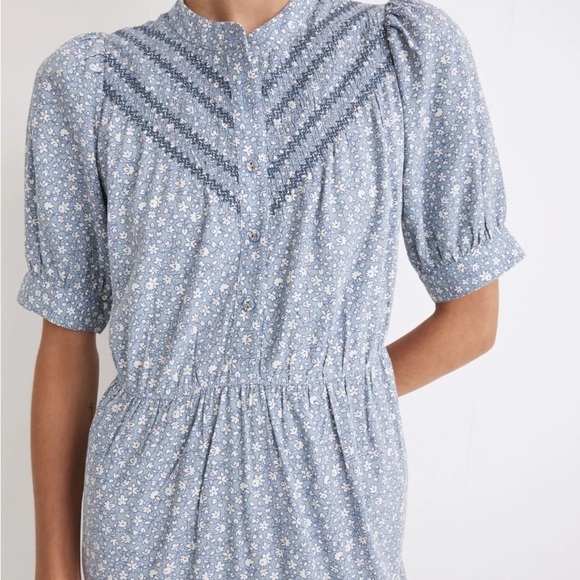 Madewell Light Blue Floral Midi Dress - Picture 2 of 10